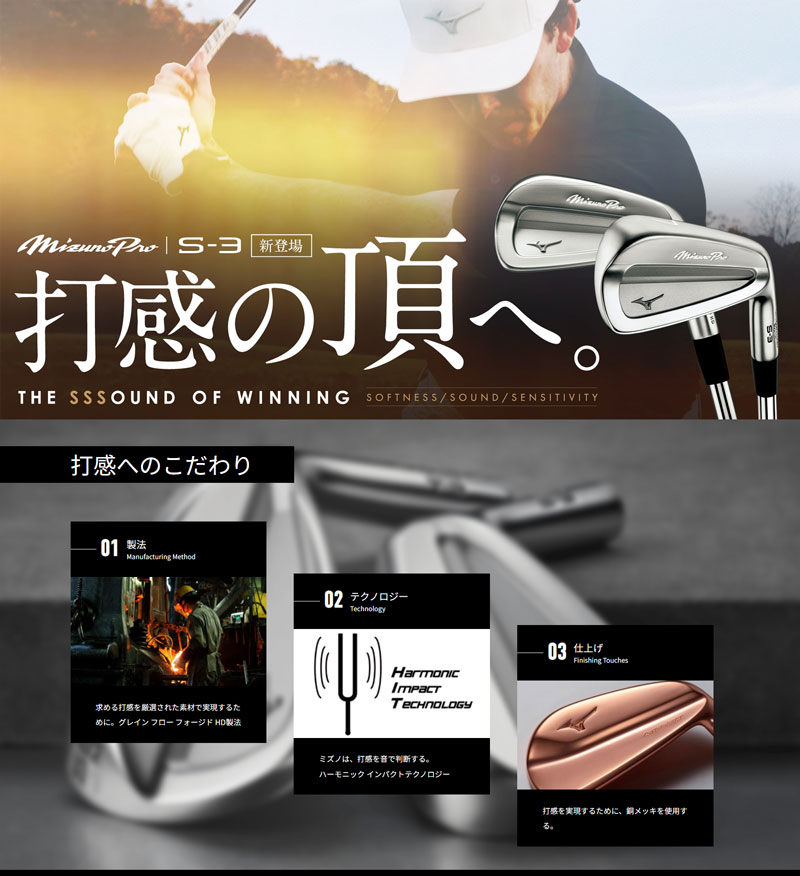 MIZUNO（ミズノ） MIZUNO PRO S-3【アイアン 6本セット（#5-9、PW