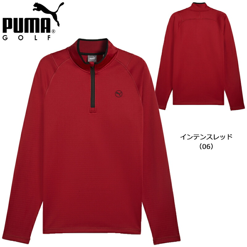 PUMA（プーマ） ゴルフ ワッフル フリース 1/4 ジップ クルー