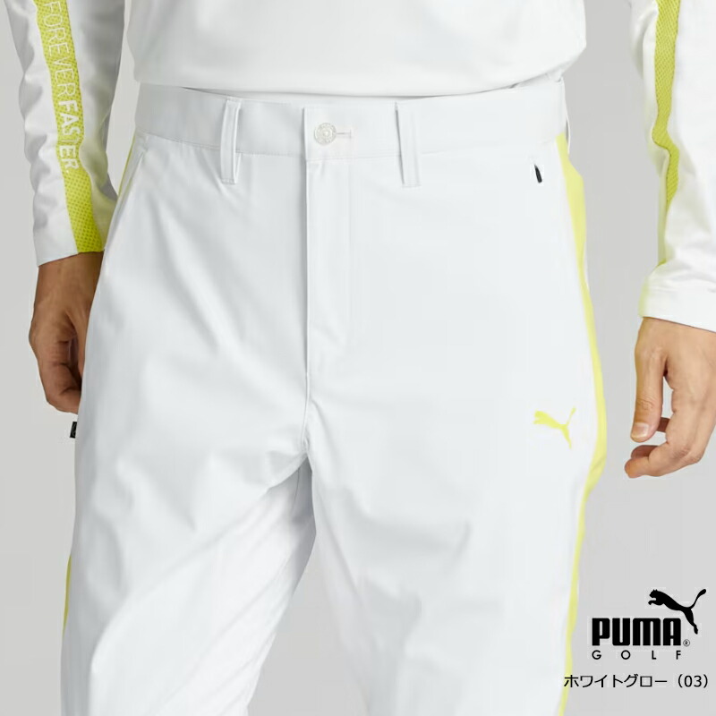 XL プーマ PFストレッチ ラインテーパードパンツ TEXBRID ホワイト セール】PUMA プーマ メンズ ゴルフ PF テック ライン 3D