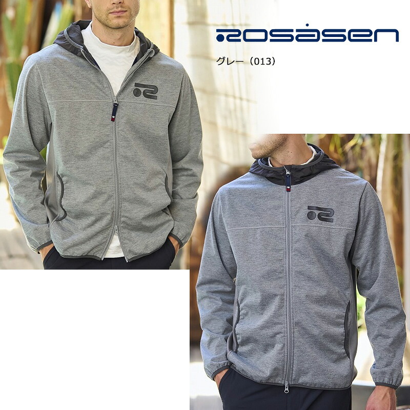ROSASEN ニットジャケット クォーターゲージブルゾン ゴルフ M グレー Rosasen（ロサーセン） ゴルフ メンズ 3Layer 高機能 ジャケット（044