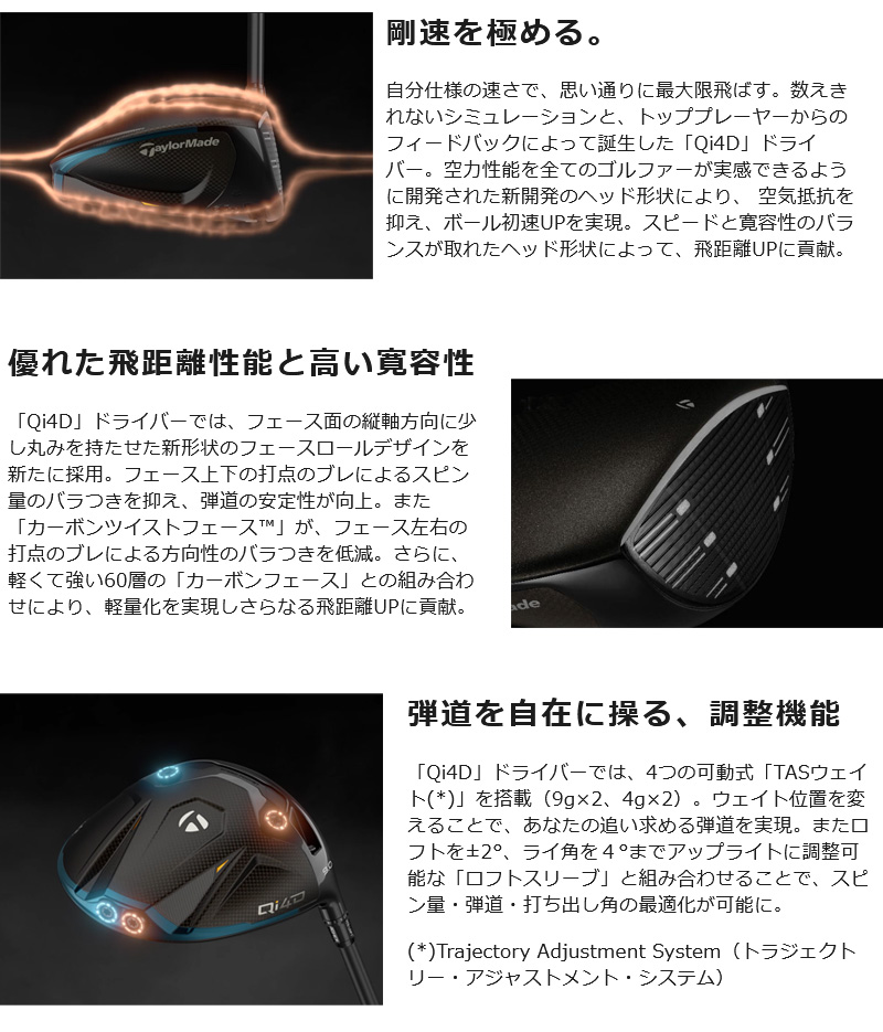 TaylorMade（テーラーメイド） Qi4Dドライバー（ REAX 50 Mid Rotation