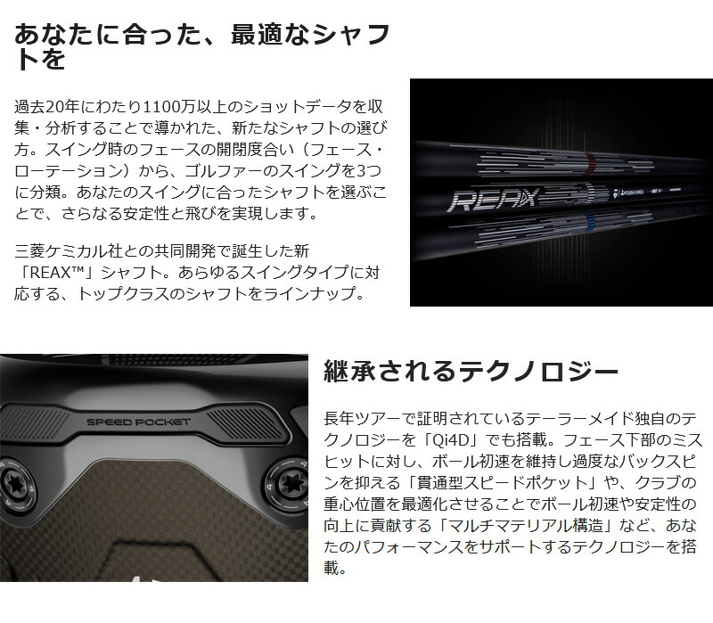 TaylorMade（テーラーメイド） Qi4Dドライバー（ REAX 60 Mid Rotation