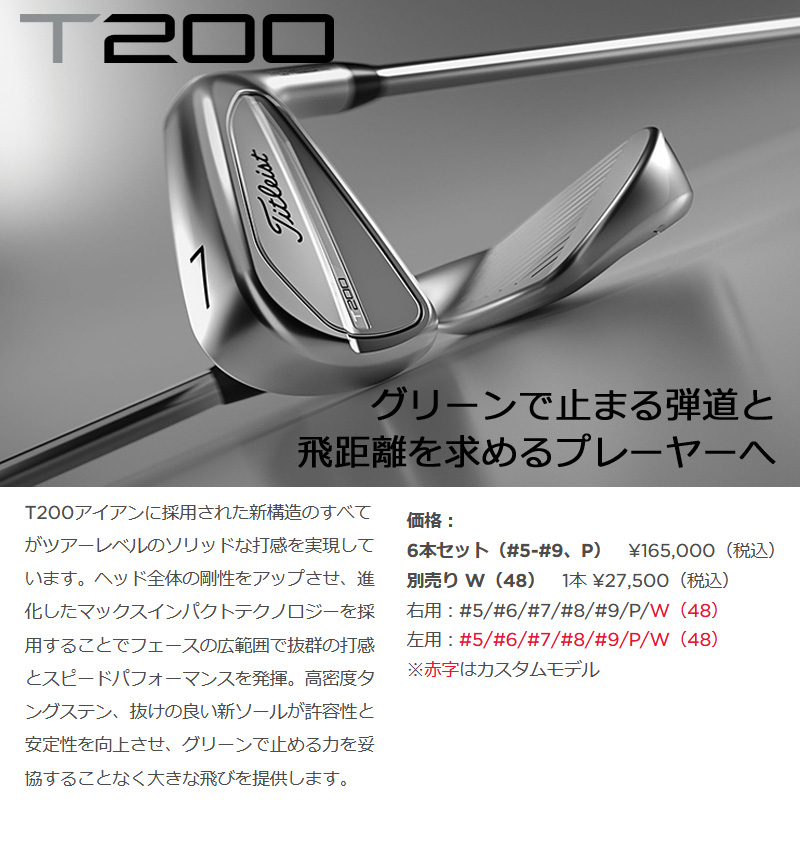 タイトリスト T200 アイアン 6本セット（#5-PW）N.S.PRO 105 T スチールシャフト 日本仕様 2023