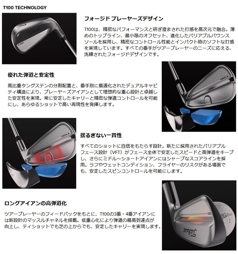 Titleist（タイトリスト） T100 アイアン 6本セット（#5〜9、PW）N.S.