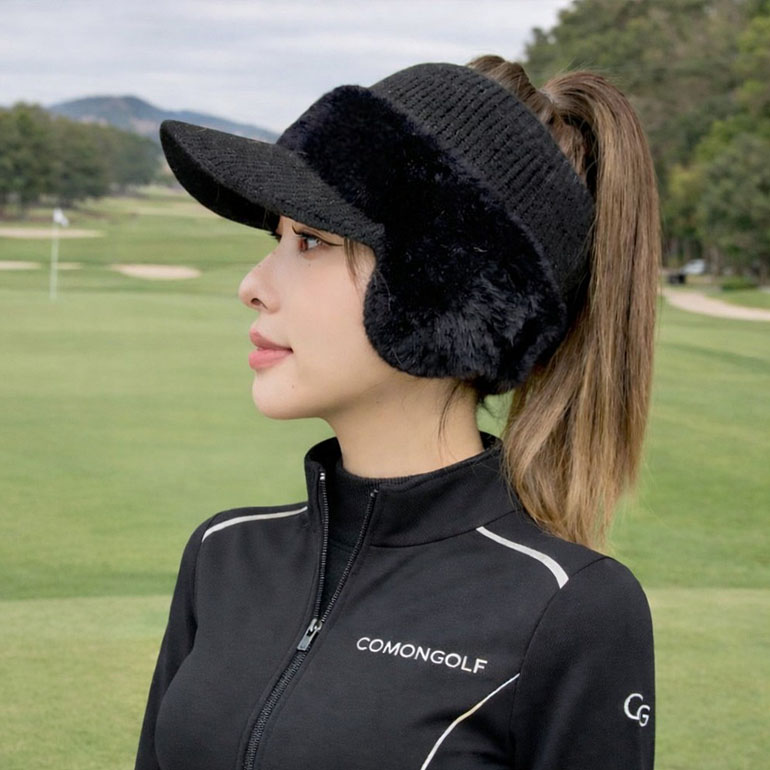 PXG ゴルフ キャップ レディース モコモコ 耳当て 帽子 秋冬 PXG 冬ゴルフキャップ モコモコ耳当て付き 防寒性高めのレディース帽子