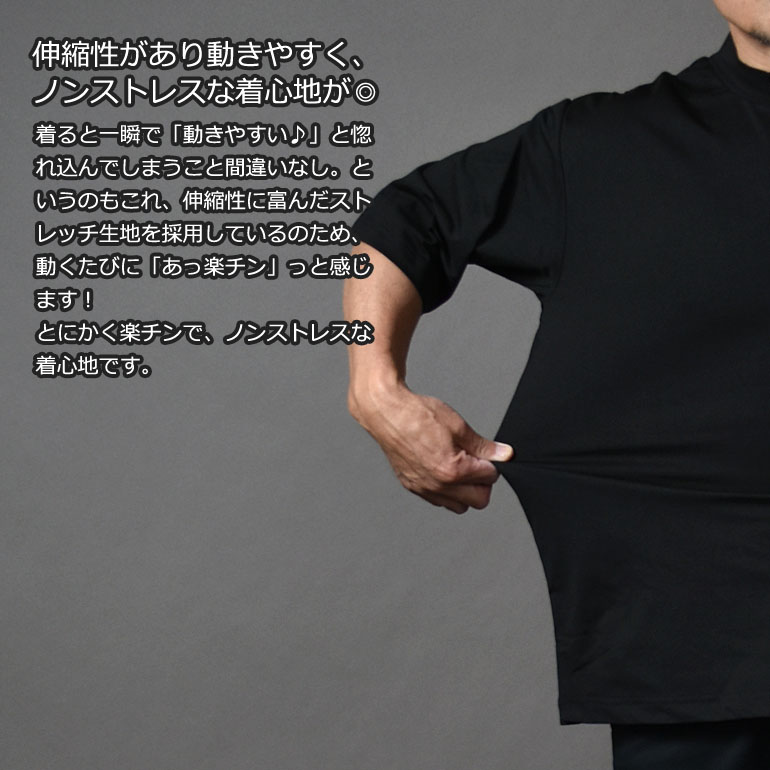 BIGサイズ モックネックTシャツ 鹿の子 ゴルフ 半袖 ラグラン