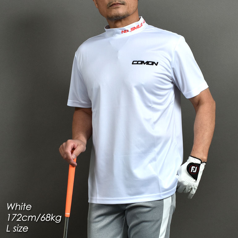 送料無料 ゴルフウェア メンズ モックネック ジップ シャツ 速乾