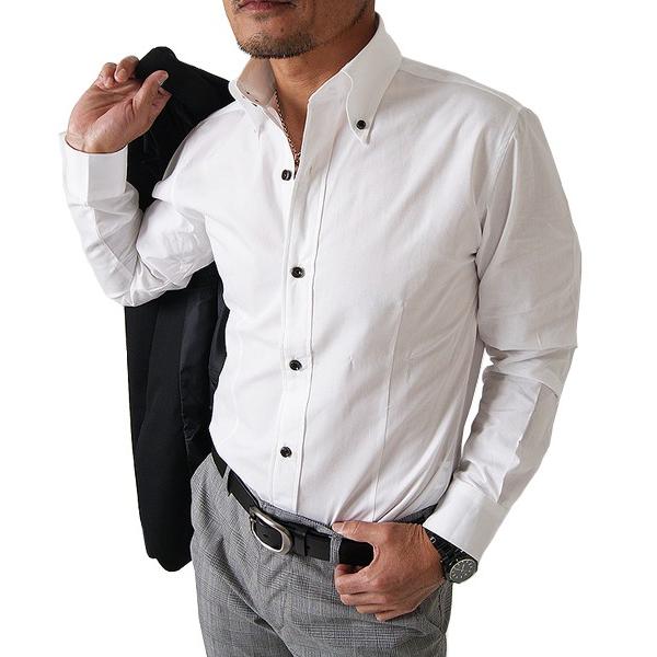 シャツ メンズ 長袖 日本製 ブロードデュエ ボタンダウンシャツ ビジネス カジュアル コットン100% 綿100%サンタリート GW-A8629｜golfwear｜02
