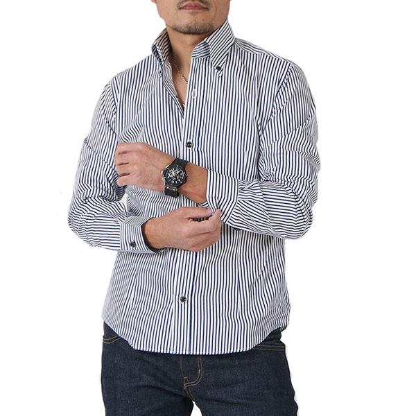 シャツ メンズ 長袖 日本製 ブロードデュエ ボタンダウンシャツ ビジネス カジュアル コットン100% 綿100%サンタリート GW-A8629｜golfwear｜12