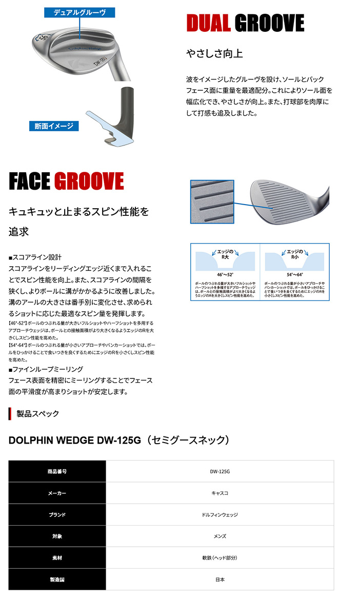 kasco（キャスコ） オーダーカスタム ドルフィンウェッジ DW-125G