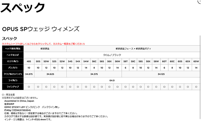 女性用 ゴルフクラブ キャロウェイ オーパスSPウェッジ カスタム 2本組 Tour AD シャフト AD-50 特注 Callaway 25モデル OPUS SP_7