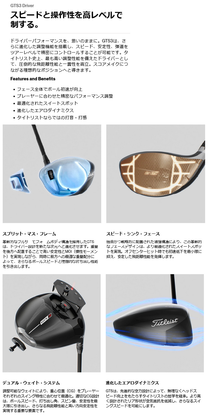 Titleist（タイトリスト） ゴルフクラブ GTS3 ドライバー SPEEDER NX