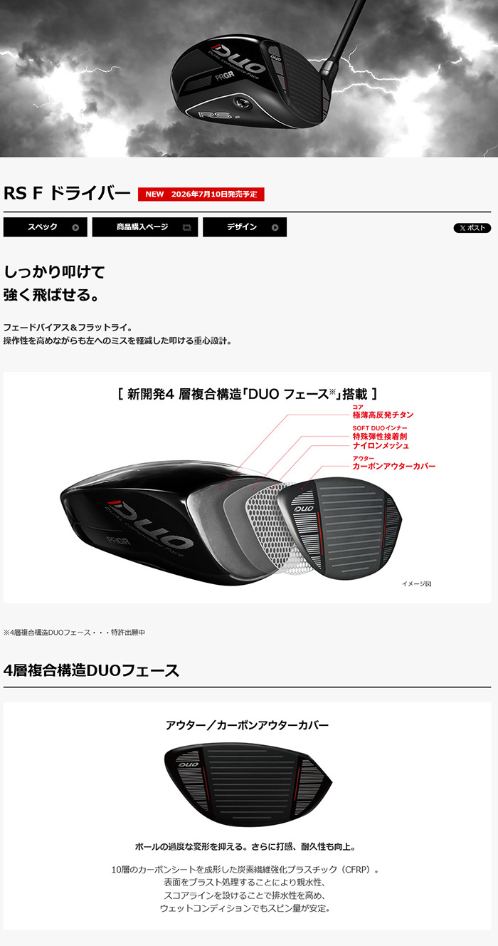 PRGR（プロギア） ゴルフクラブ カスタム 26モデル RS Fドライバー
