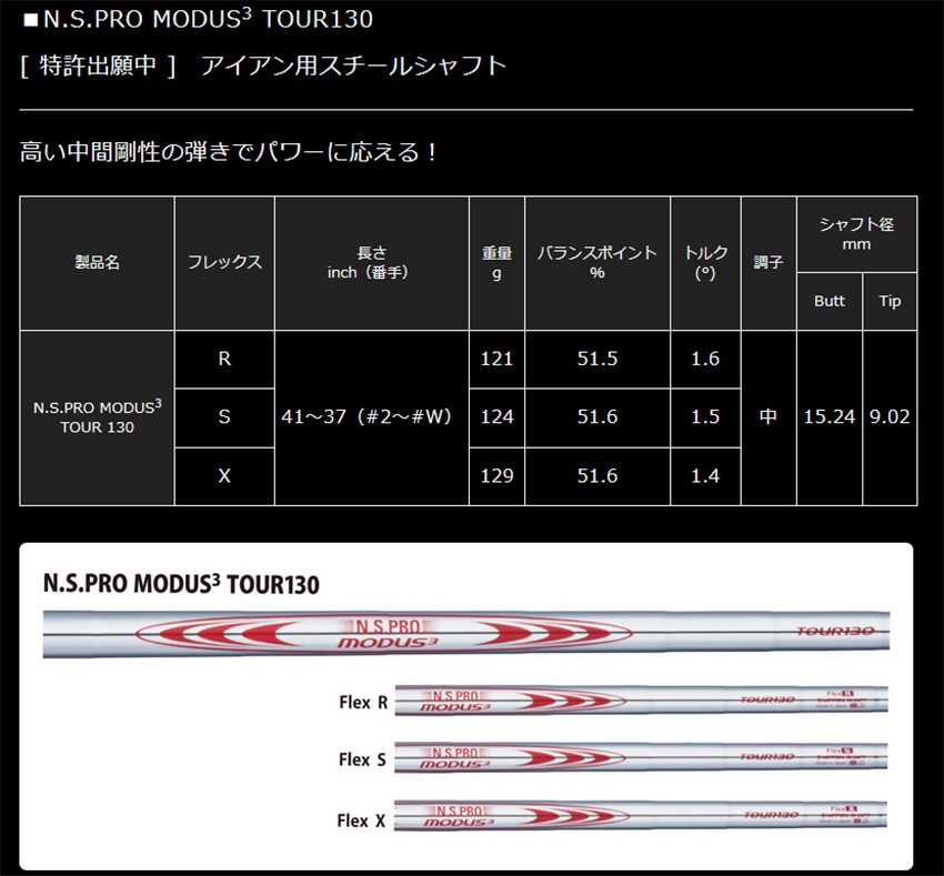 カスタム 24モデル YAMAHA RMX VD/Mアイアン N.S.PRO MODUS3 TOUR 130 モーダス3 ツアー130 特注  オーダーカスタム品 ヤマハ リミックス VD アイアン｜golfya72｜09