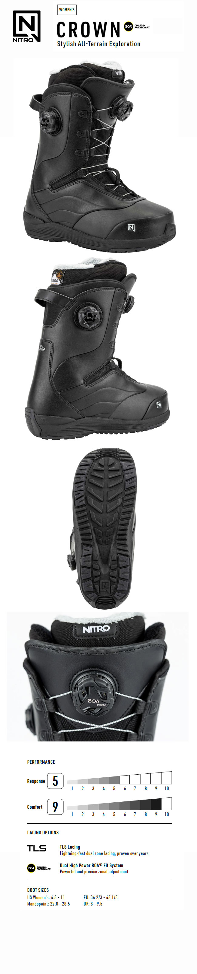 NITRO（ナイトロ） ブーツ CROWN BOA 25-26 スノーボードブーツ