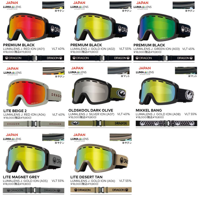 ドラゴン（DRAGON） ゴーグル D1 LITE MAGNET GREY / LL J.GOLD ION