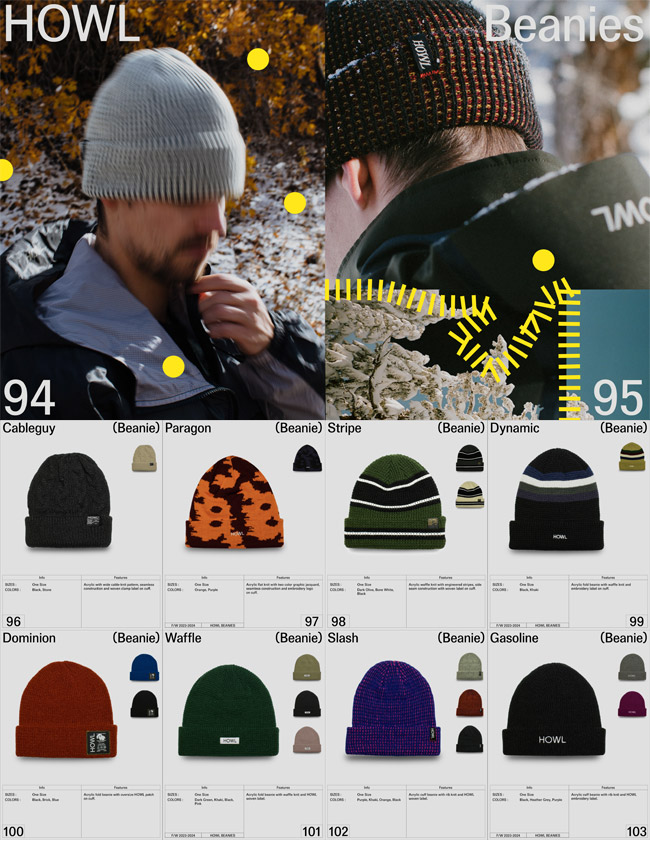 予約 ハウル ビーニー HOWL STRIPE BEANIE 23-24 ストライプビーニー