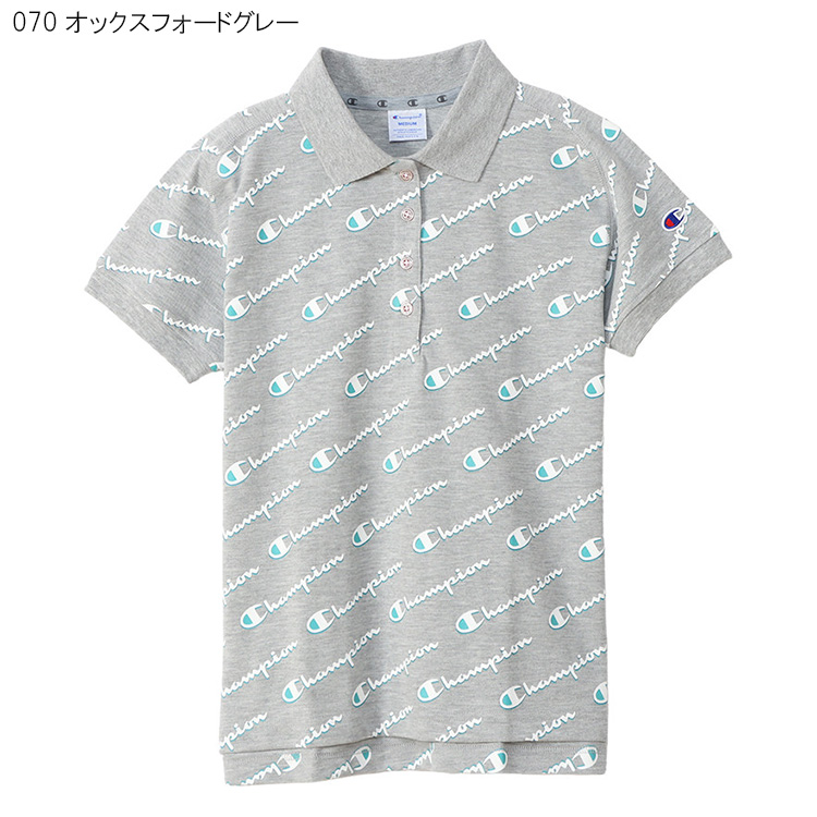 チャンピオン ゴルフ ポロシャツ レディース フラッグ 総柄 Mサイズ Champion チャンピオン ゴルフ ポロシャツ 総柄プリント
