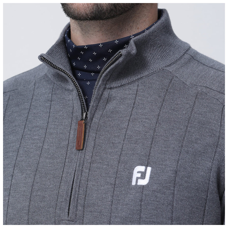 FootJoy - FootJoy フットジョイ　セータージャケット　L FootJoy フットジョイ ヘリンボーン柄 防風裏地付き フルジップ