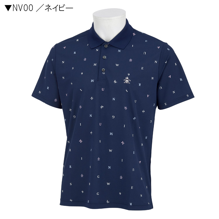 17600円★マンシングウェア サンスクリーン　総柄ロゴプリント半袖シャツ★M マンシングウェア Munsingwear サンスクリーンNIRグラフィック総