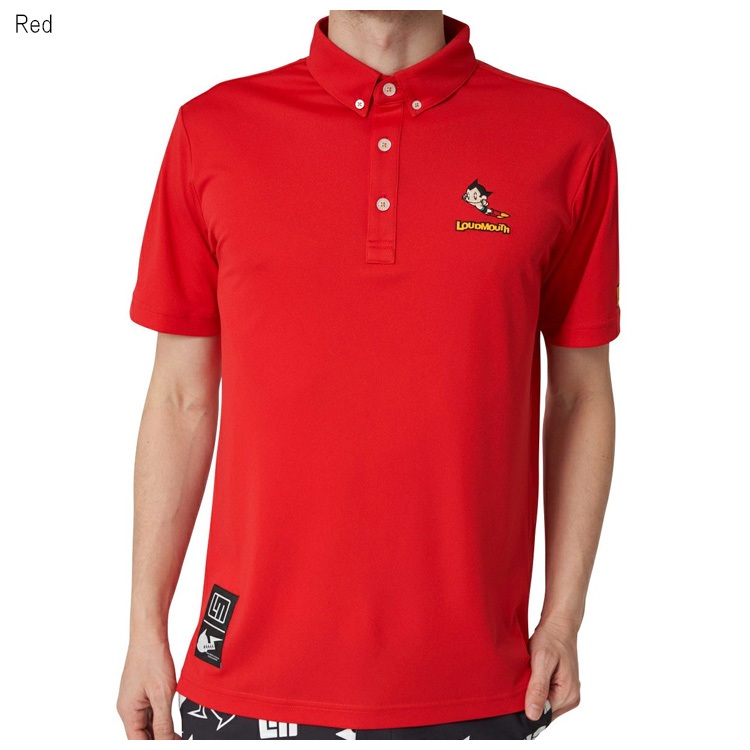 Loudmouth ポロシャツ 黒（限定アトムコラボ） NEXT ATOM for the future メンズ モックネックシャツ ブラック