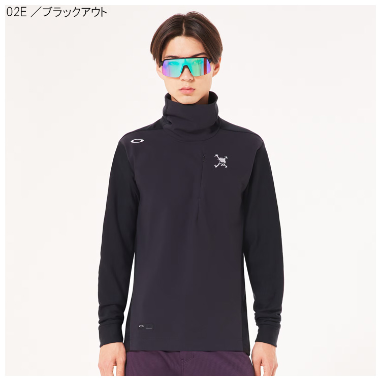 オークリースカルコレクション ゴルフ シャツ タートル 長袖 黒 ブラック M OAKLEY オークリー 長袖シャツ スカル コンフォータブル