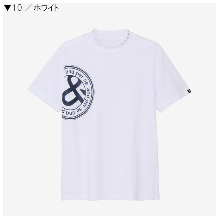 and per se メッシュ 半袖 モックネック シャツ 2026年モデル and per se（アンパスィ） メンズ SWING DRY メッシュ半袖モックネック