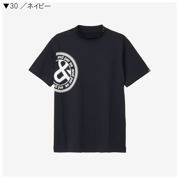 and per se（アンパスィ） メンズ SWING DRY メッシュ半袖モックネック