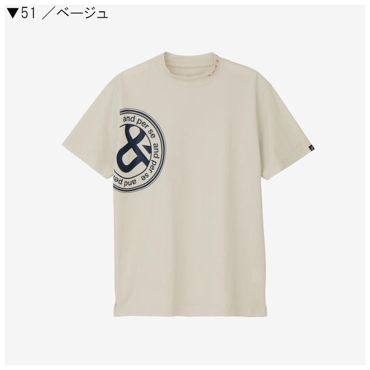 and per se（アンパスィ） メンズ SWING DRY メッシュ半袖モックネック
