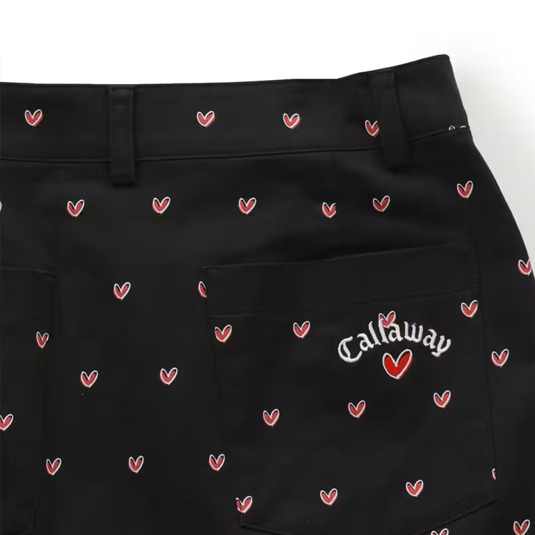 シンプル【キャロウェイ】ダブルボタン ゴルフ コットン スカート S 黒ブラック Callaway キャロウェイ スカート レディース ゴルフウェア 秋冬