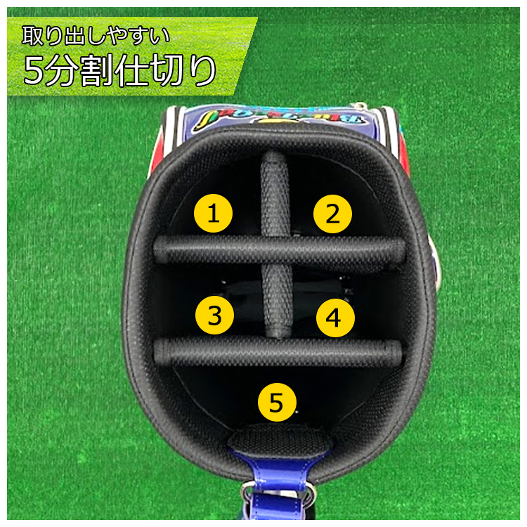 BLUE TEE GOLF ブルーティーゴルフ ワッペン柄 キャディーバッグ