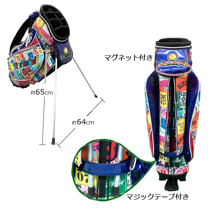 BLUE TEE GOLF ブルーティーゴルフ ワッペン柄 スタンドバッグ