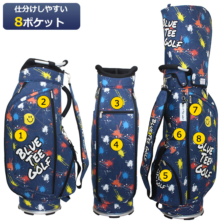 ブルーティーゴルフ デニムペイント キャディーバッグ CB-027 【BLUE
