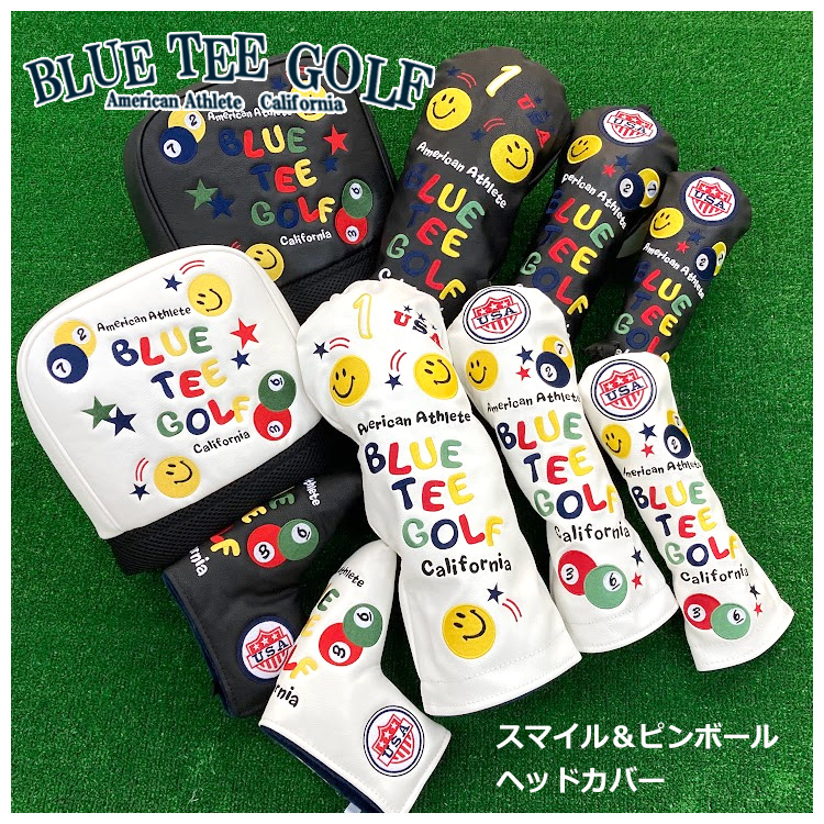 BLUE TEE GOLF (ブルーティーゴルフ) ヘッドカバー BLUE TEE GOLF California ヘッドカバー スマイル&amp;ピンボール パター用ピンタイプ 白 n5ksbvb Amazon.co.jp: BLUE TEE GOLF California 【Putter Cover