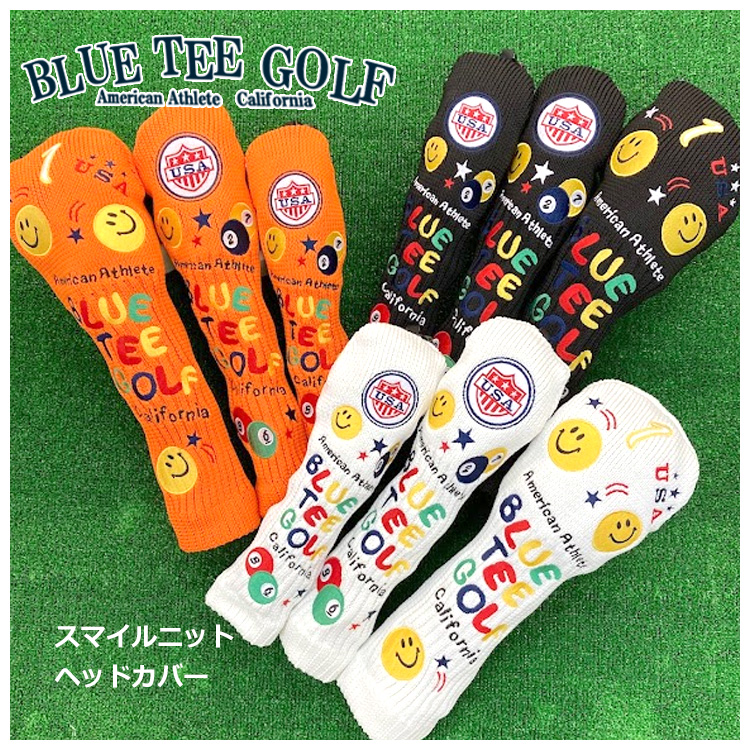 ブルーティーゴルフ スマイル ニットヘッドカバー BLUE TEE GOLF HC