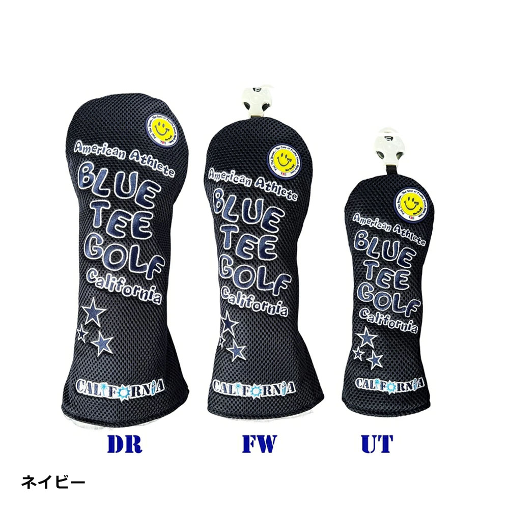 coco 中古 ブルーティーゴルフ BLUE TEE GOLF ヘッドカバー ネイビー 紺 4点セット DR/FW/UT △送料無料△ブルーティーゴルフ 4本セット販売ヘッドカバー