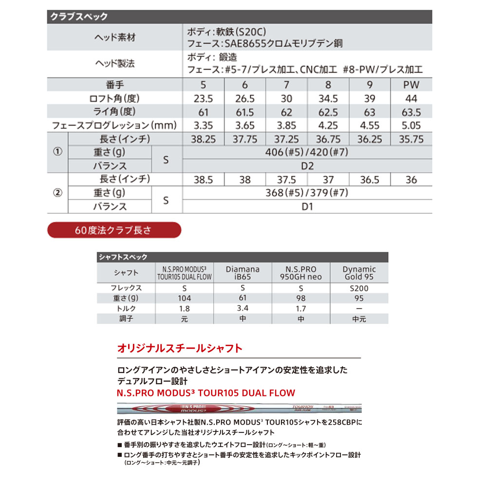 BRIDGESTONE（ブリヂストン） ゴルフ 258CBP アイアンセット 6本組
