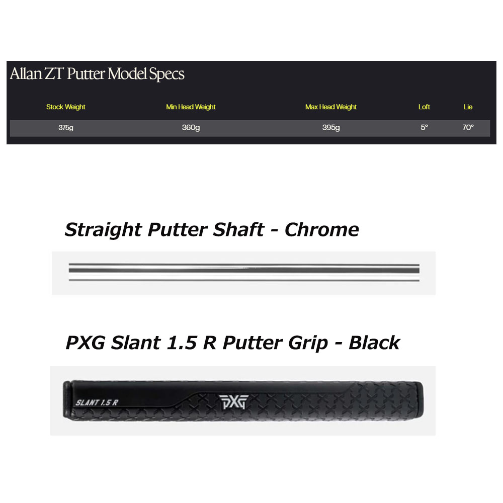 PXG USモデル PXG ALLAN ZT パター ストレートパターシャフト アラン
