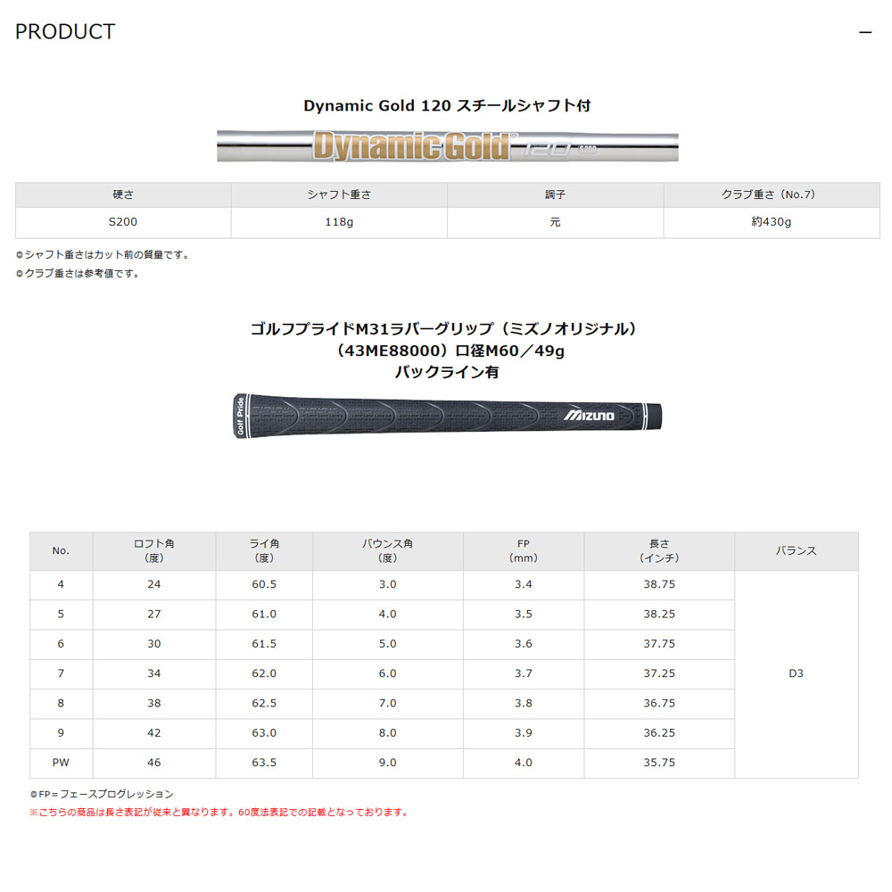 MIZUNO（ミズノ） プロ Mizuno Pro S-3 アイアン6本組 (No.5〜9、PW
