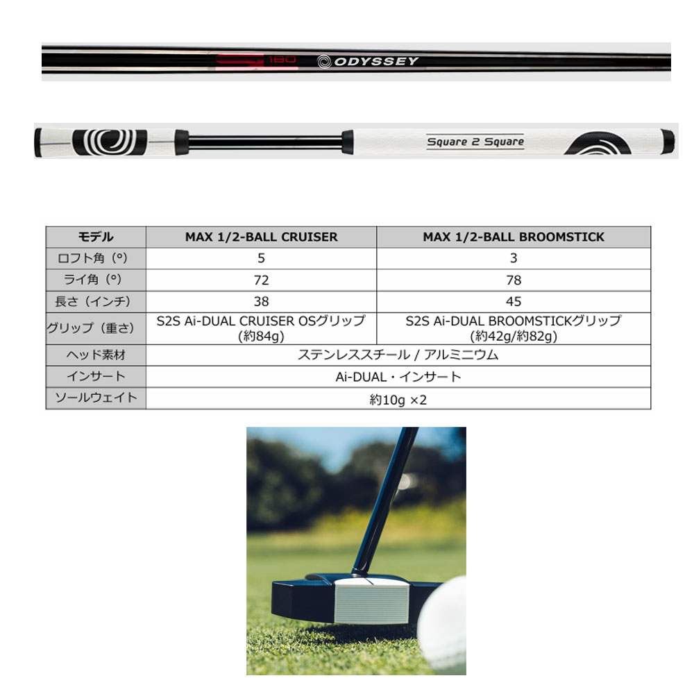 ODYSSEY（キャロウェイゴルフ） オデッセイ Ai-DUAL SQUARE 2 MAX 1/2