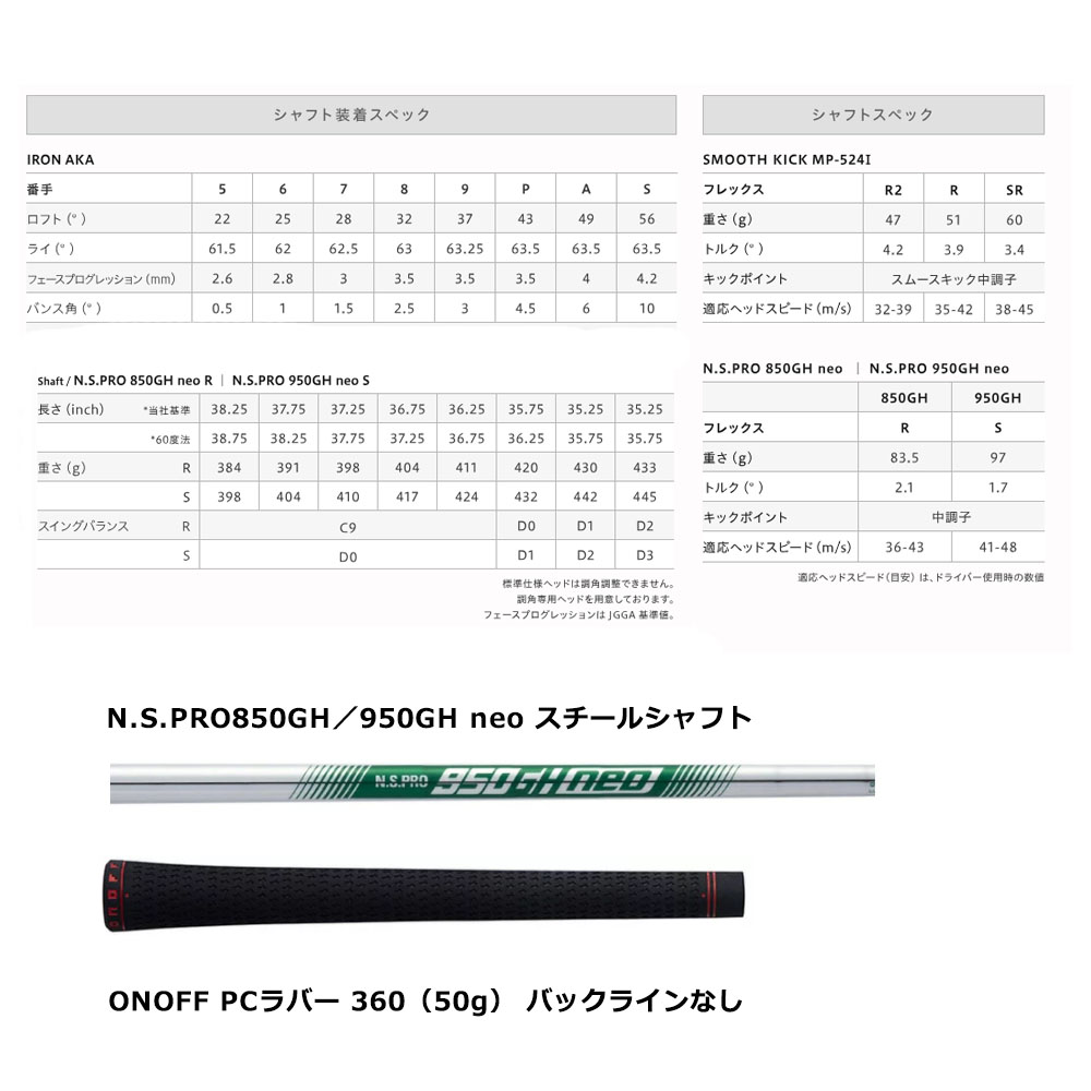 ONOFF（オノフ） ゴルフ ONOFF AKA アイアン 5本組（＃6〜9、PW） 赤