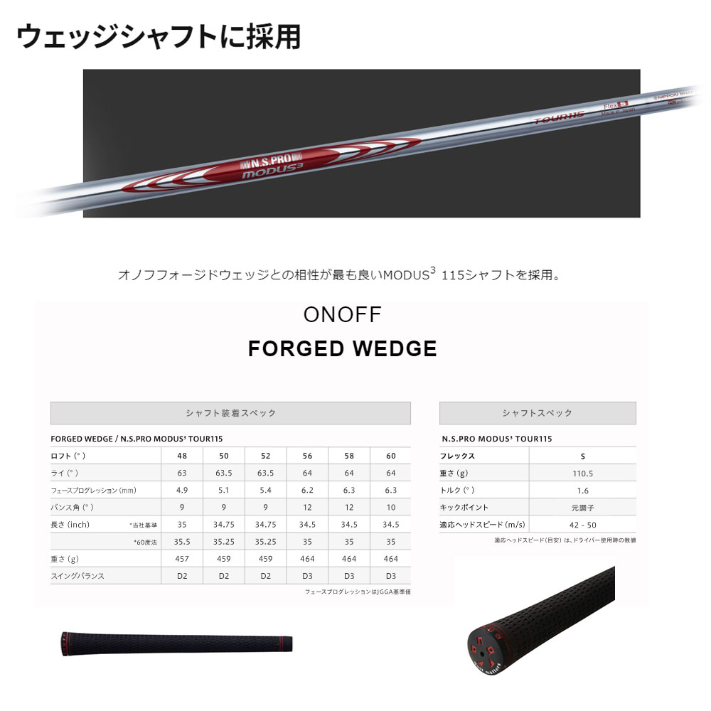 ONOFF（オノフ） FORGED WEDGE フォージド ウェッジ N.S.PRO MODUS3