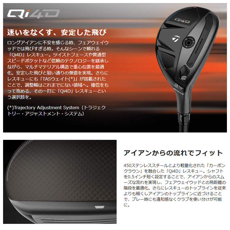 TaylorMade（テーラーメイド） Qi4D REAX 85 レスキュー ゴルフクラブ
