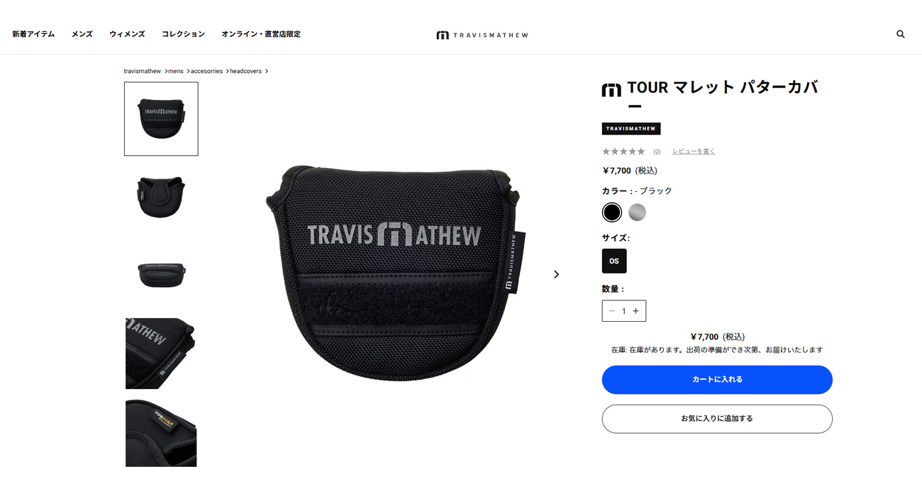 トラヴィスマシュー ユニセックス TOUR マレット パターカバー 2026年 トラヴィスマシュー ユニセックス TOUR マレット パターカバー 2026年