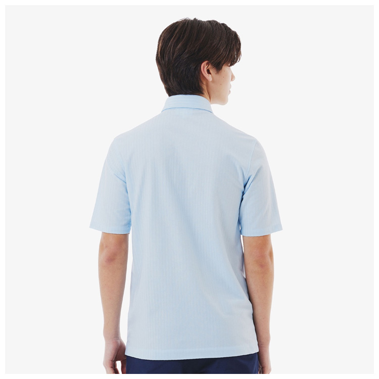 LACOSTE（ラコステ） メンズ 鹿の子地切り替え同色ストライプボタン