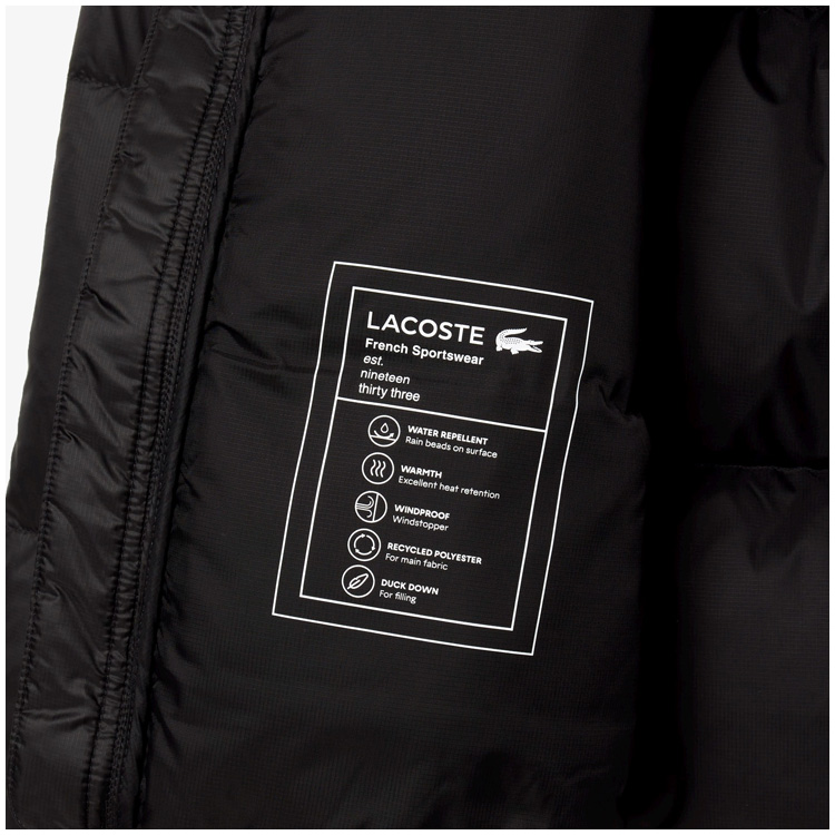 【週末限定値下げ‼︎】LACOSTE ラコステ ライトダウンジャケット ブラック LACOSTE（ラコステ） メンズ バックステッチダウンジャケット BH7841