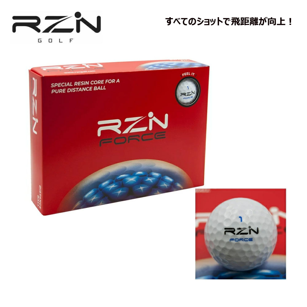 F5 ゴルフ　青箱　日本製　赤 US輸入品 RZN Golf FORCE ゴルフ ボール 3ピース 1ダース(12球入り) 赤