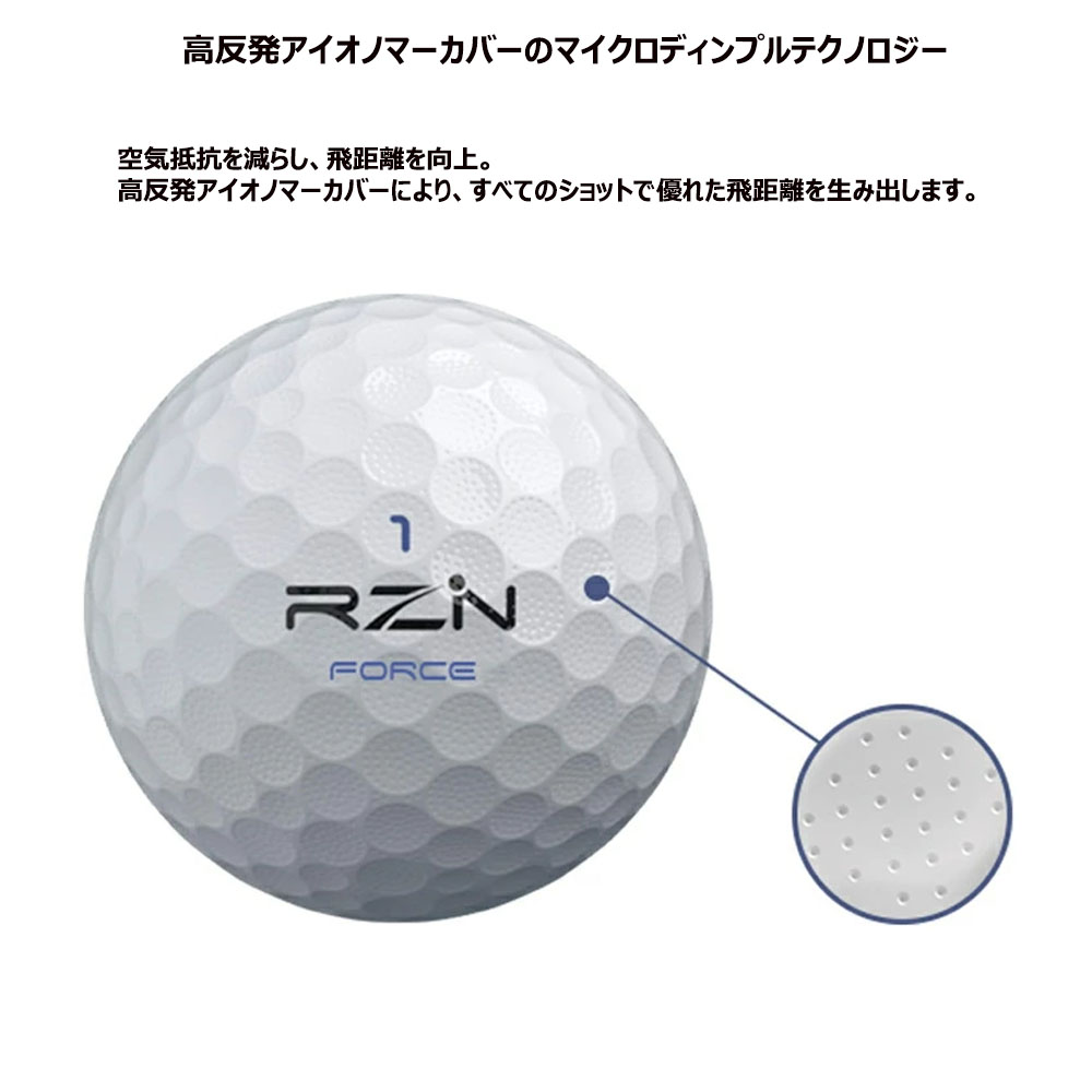 US輸入品 RZN Golf FORCE ゴルフ ボール 3ピース 1ダース(12球入り) 赤