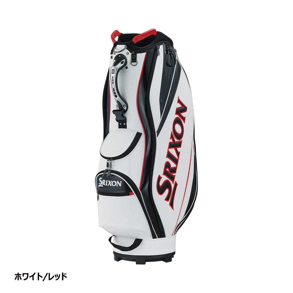 Srixon キャディバッグ ホワイト/レッド SRIXON ダンロップ ゴルフ スリクソン 軽量 キャディバッグ 9.5型 2.9