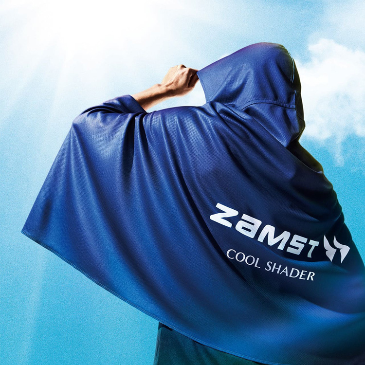 ザムスト ZAMST 肌温度-15℃の冷感ポンチョ 冷感タオル COOL SHADER